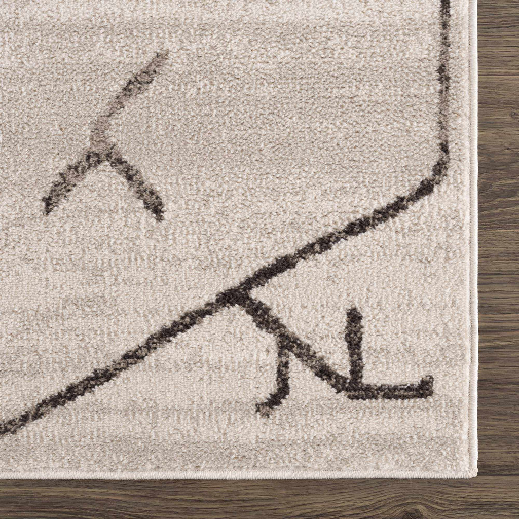 Azzan Cream & Charcoal Area Rug | Boho Aztec Design – Hauteloom