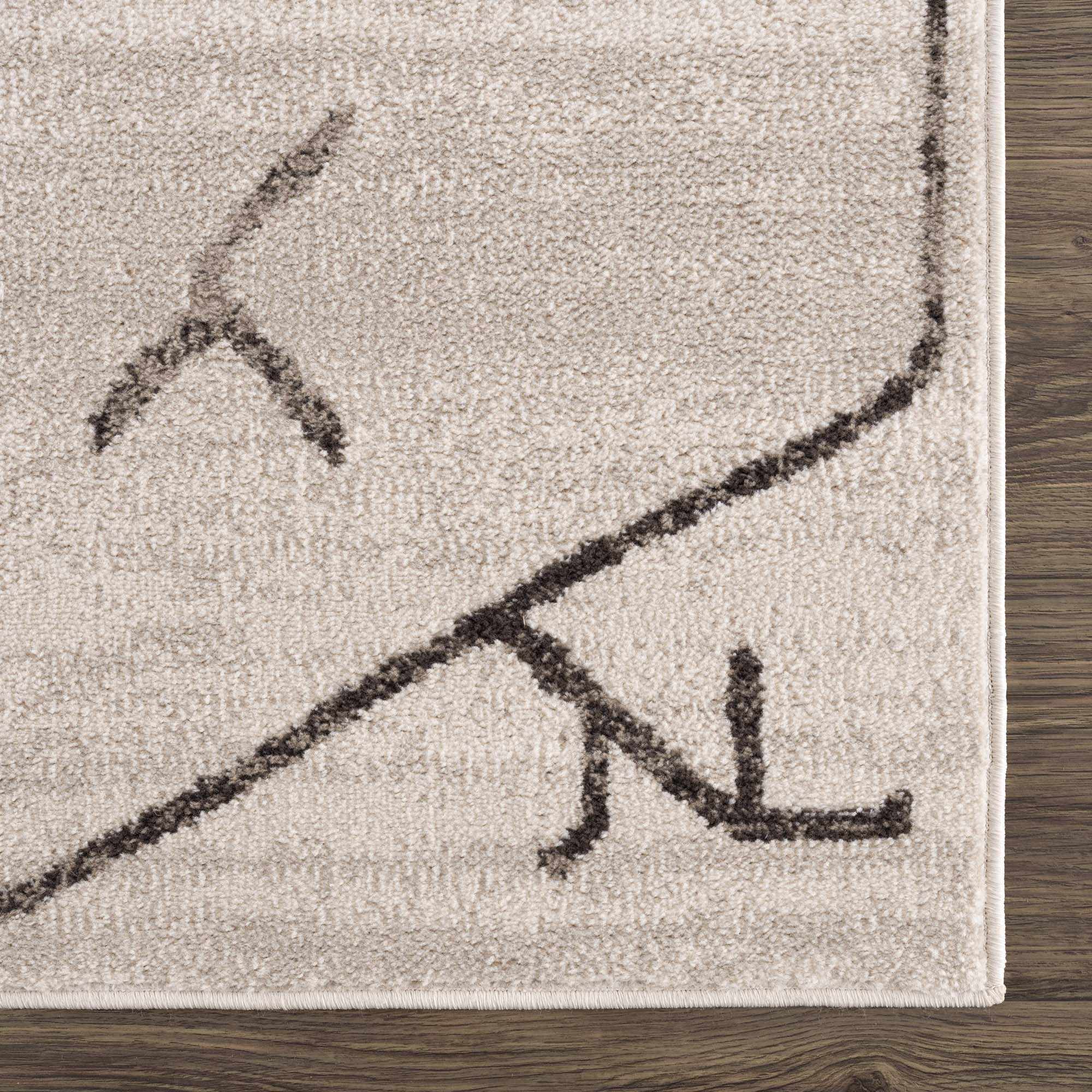 Azzan Cream & Charcoal Area Rug | Boho Aztec Design – Hauteloom