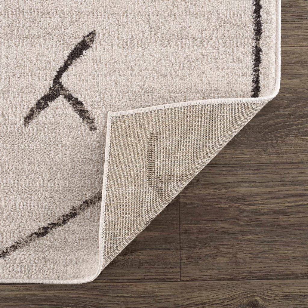 Azzan Cream & Charcoal Area Rug | Boho Aztec Design – Hauteloom