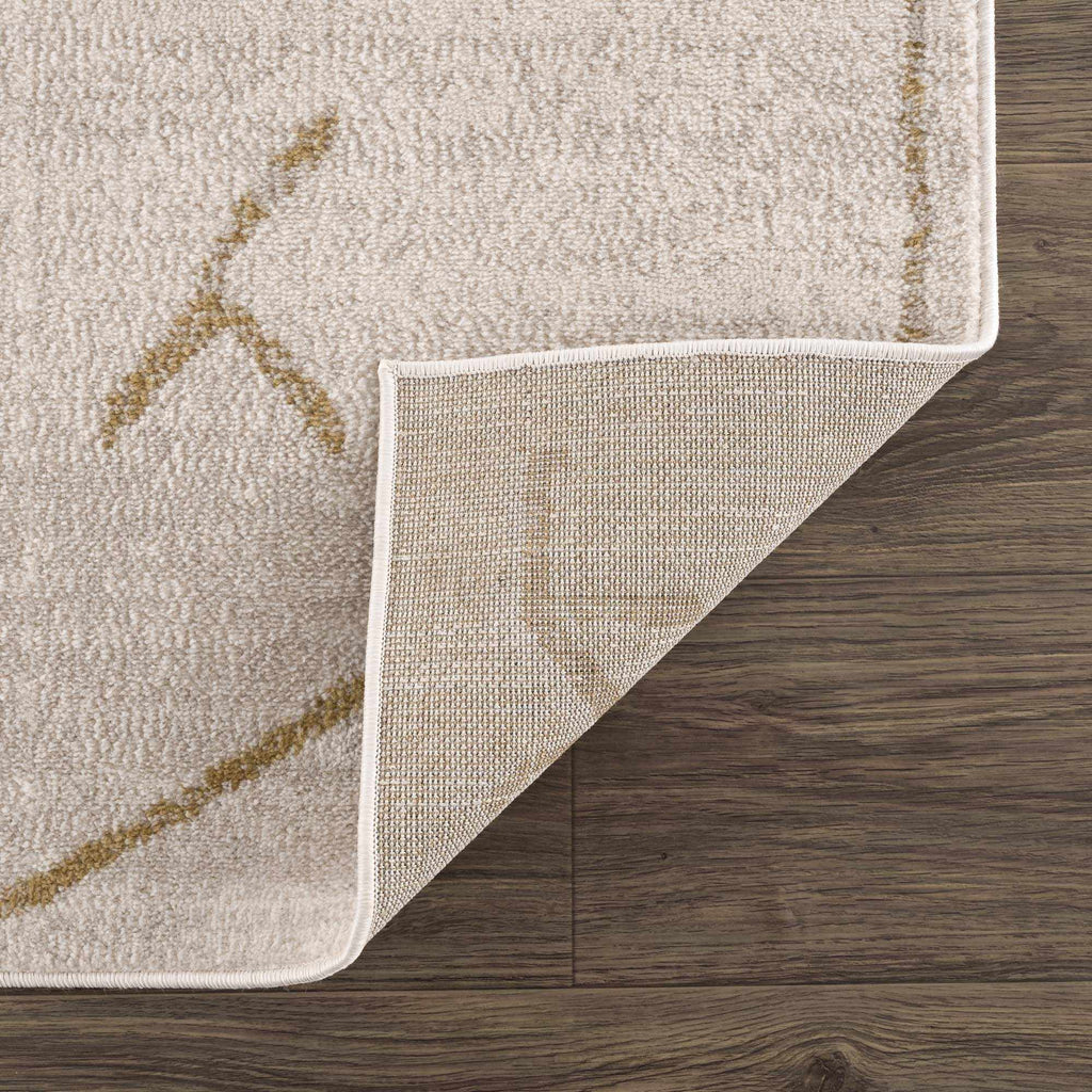 Azzan Cream & Gold Area Rug | Boho Aztec Design