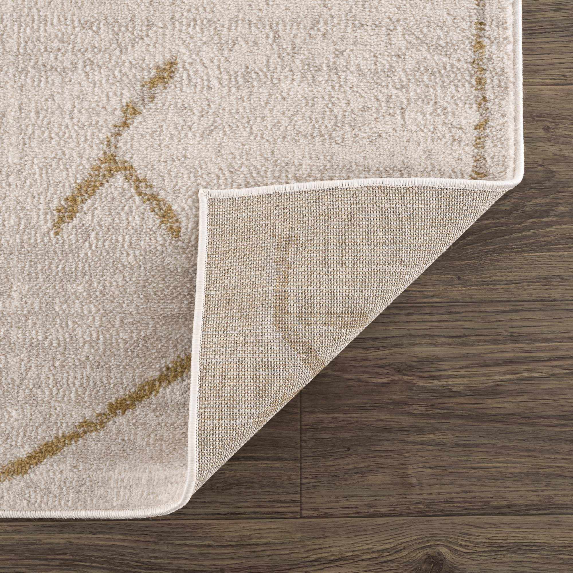 Azzan Cream & Gold Area Rug | Boho Aztec Design