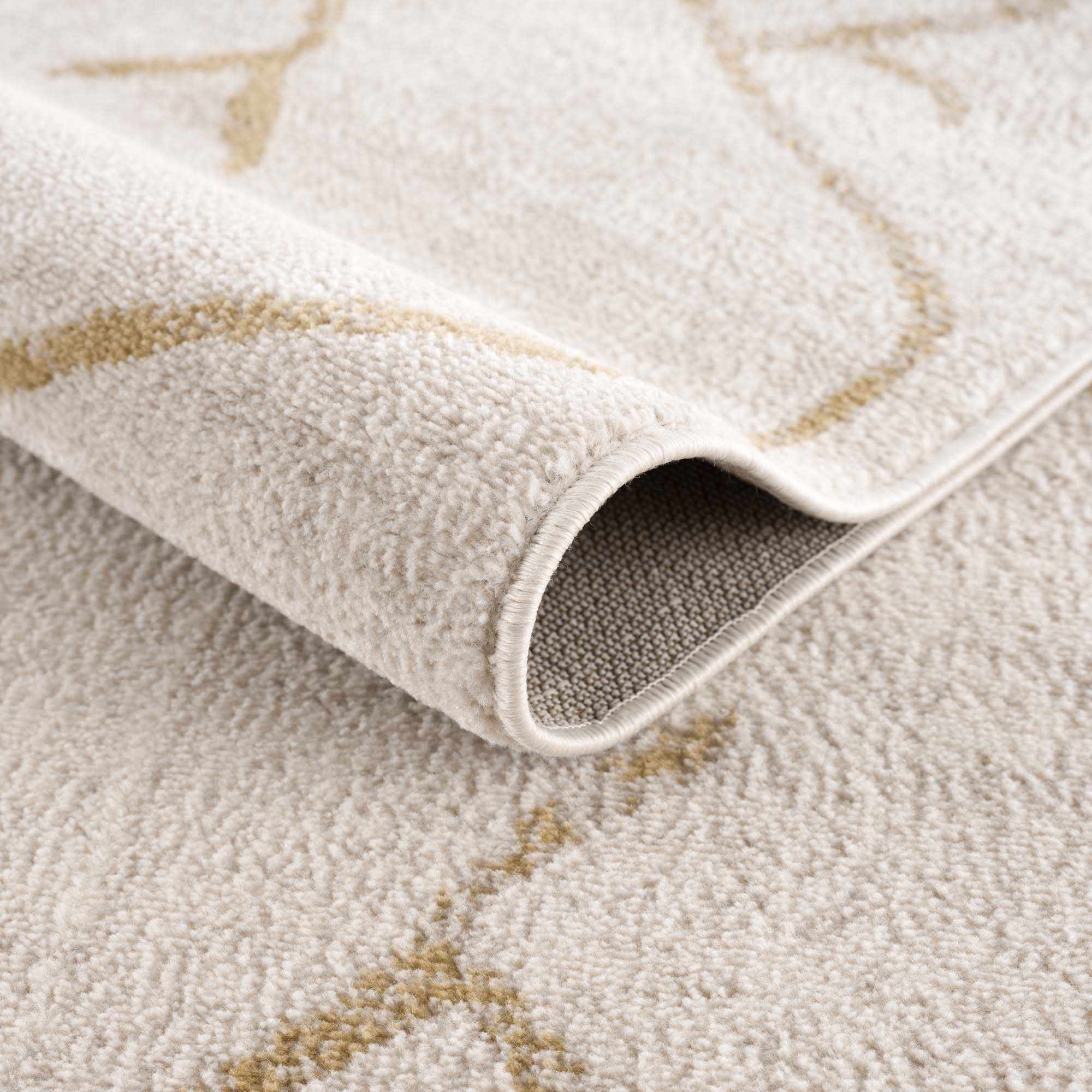 Azzan Cream & Gold Area Rug | Boho Aztec Design
