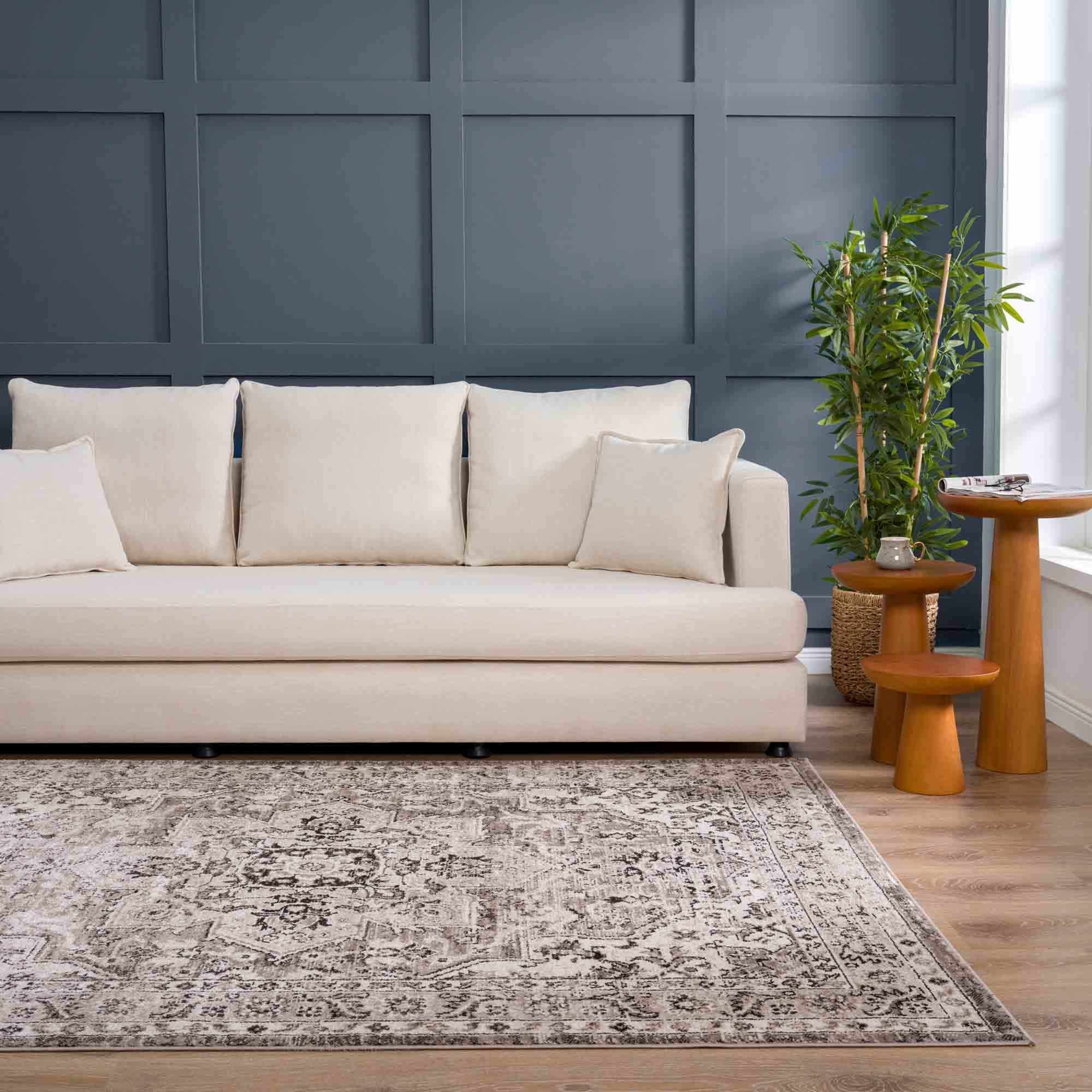 Albie Beige Area Rug | Traditional Iranian-Inspired Design