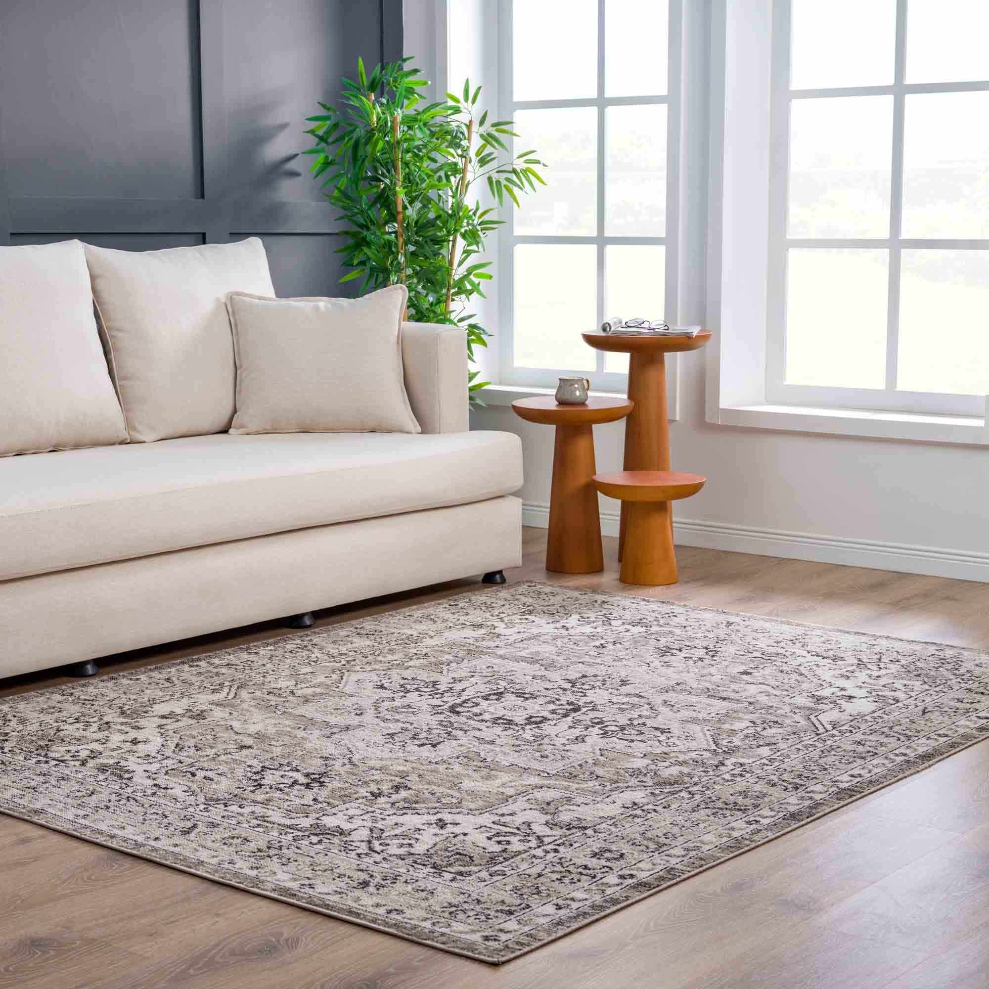 Albie Beige Area Rug | Traditional Iranian-Inspired Design