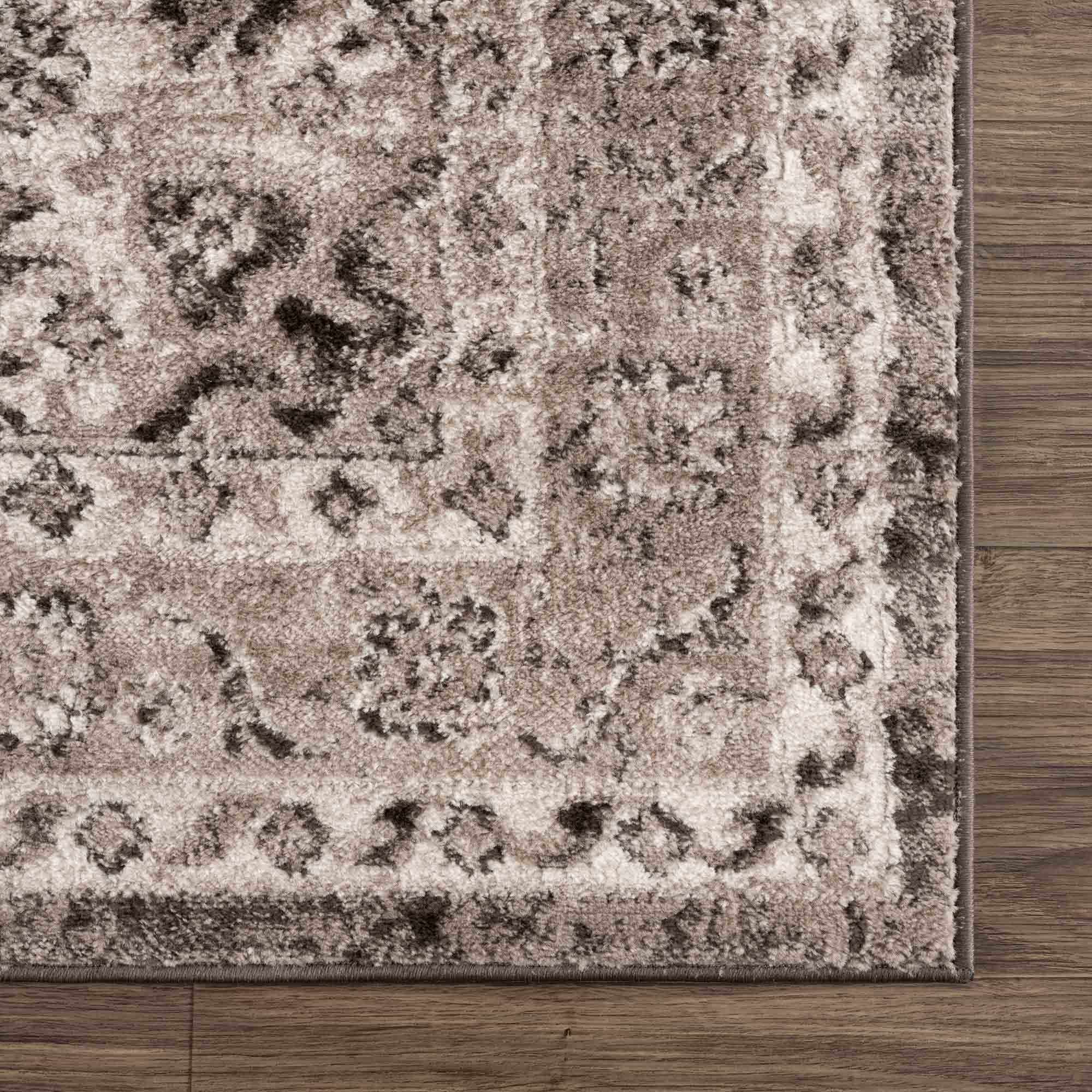 Albie Charcoal & Beige Area Rug | Traditional Iranian-Inspired Design