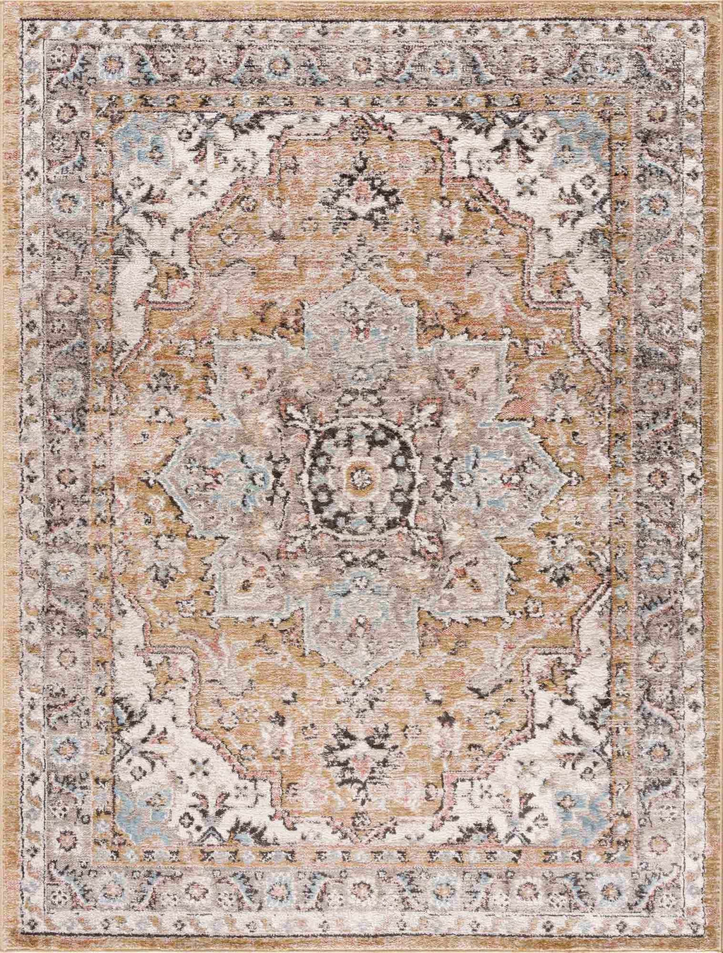 Albie Gold & Beige Area Rug | Traditional Iranian-Inspired Design – Hauteloom