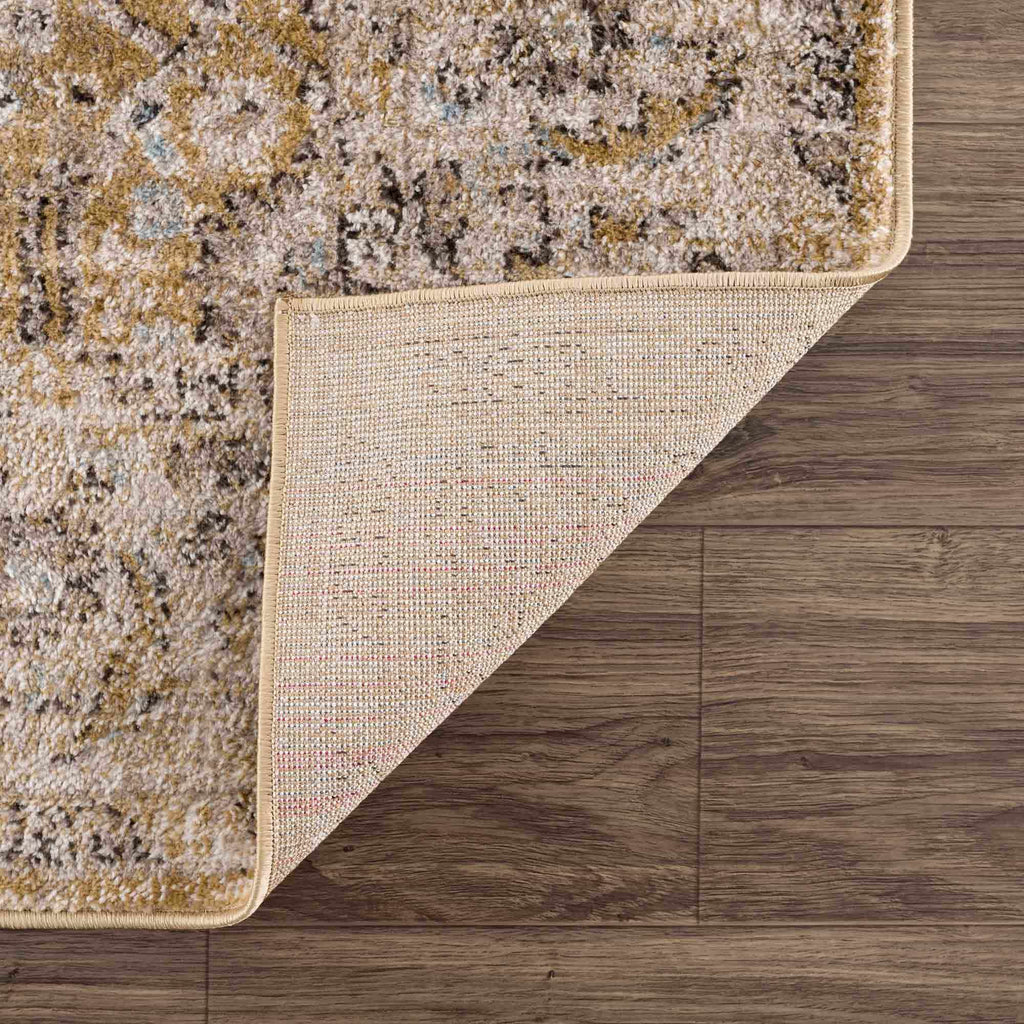 Anana Gold & Beige Area Rug | Distressed Anatolian-Inspired Design