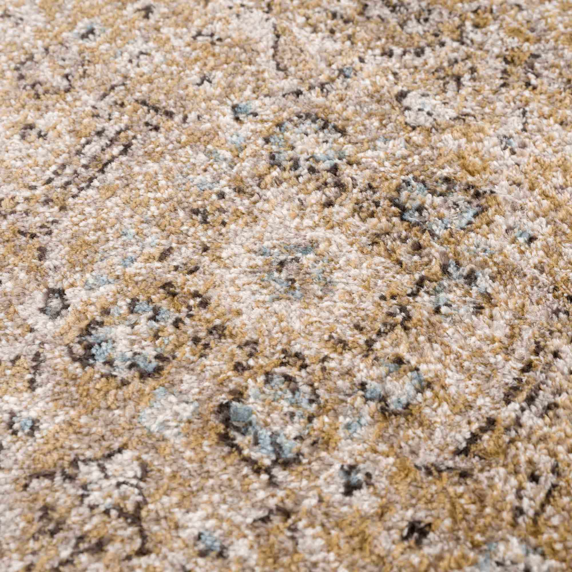 Anana Gold & Beige Area Rug | Distressed Anatolian-Inspired Design