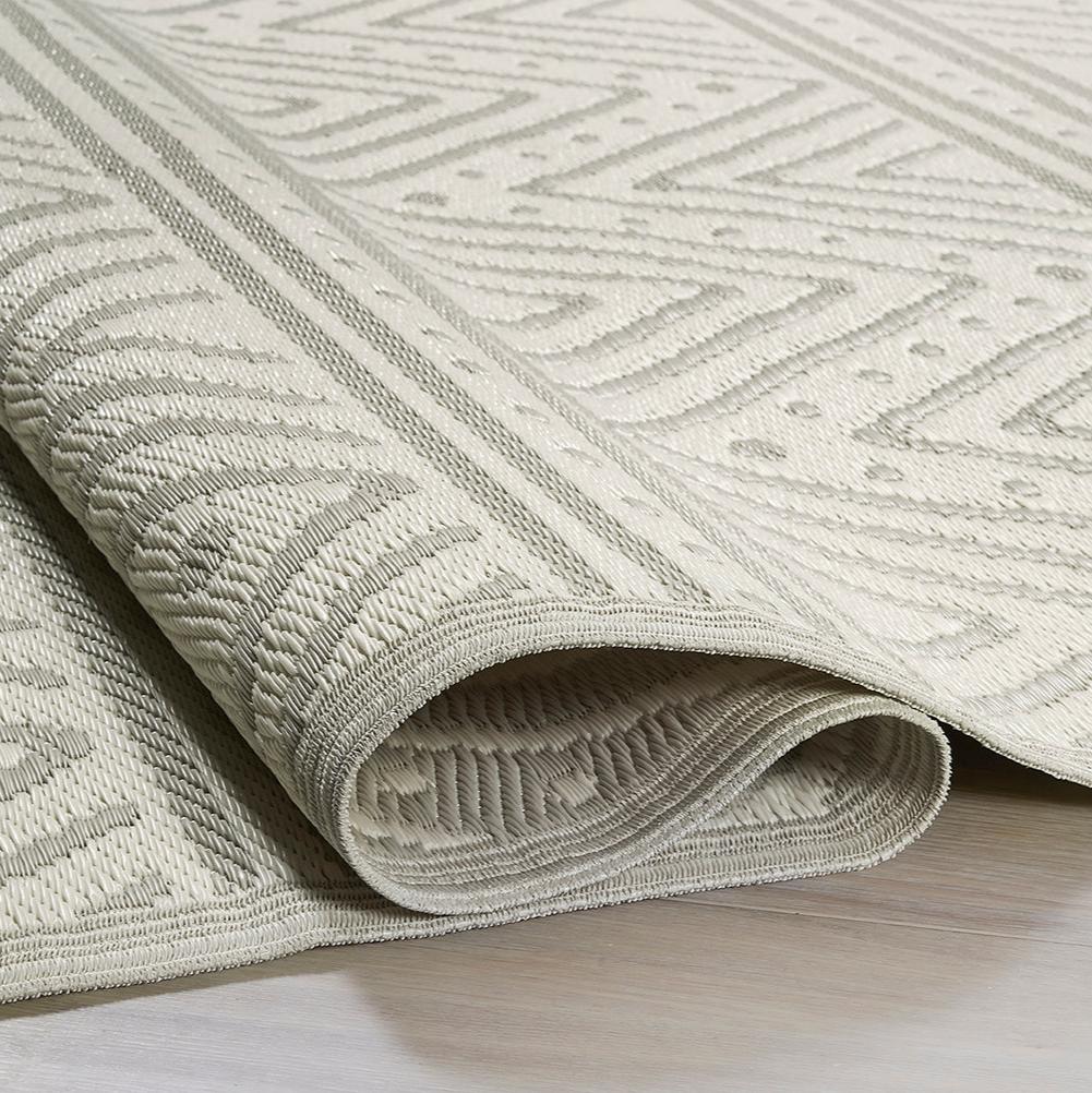 Patan Beige Outdoor Rug | Modern Chevron Pattern Design