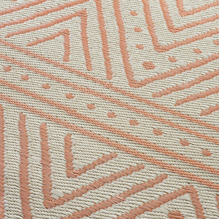 Patan Coral Outdoor Rug | Warm Chevron Pattern Design