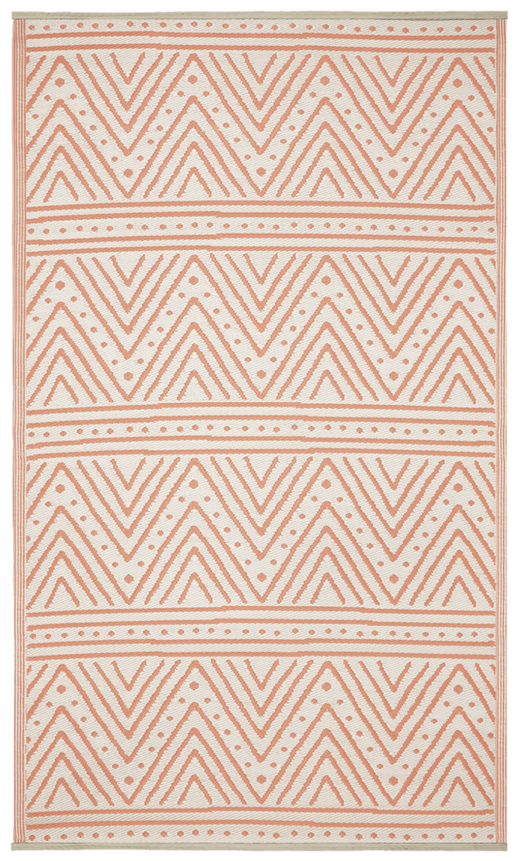 Patan Coral Outdoor Rug | Warm Chevron Pattern Design