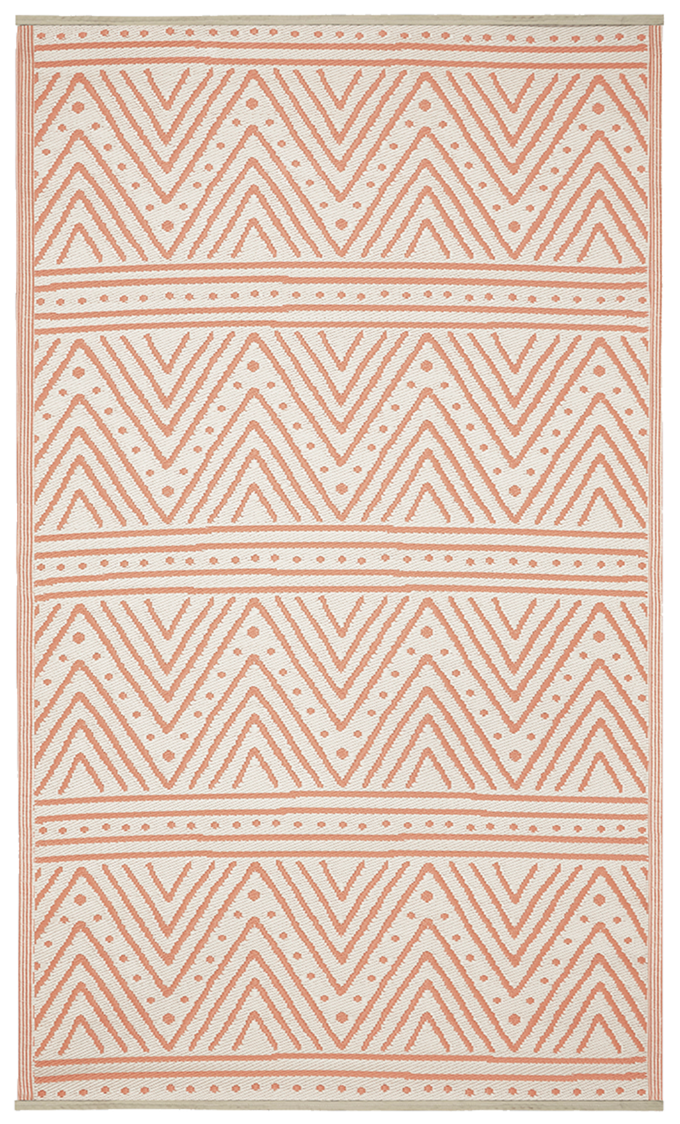 Patan Coral Outdoor Rug | Warm Chevron Pattern Design