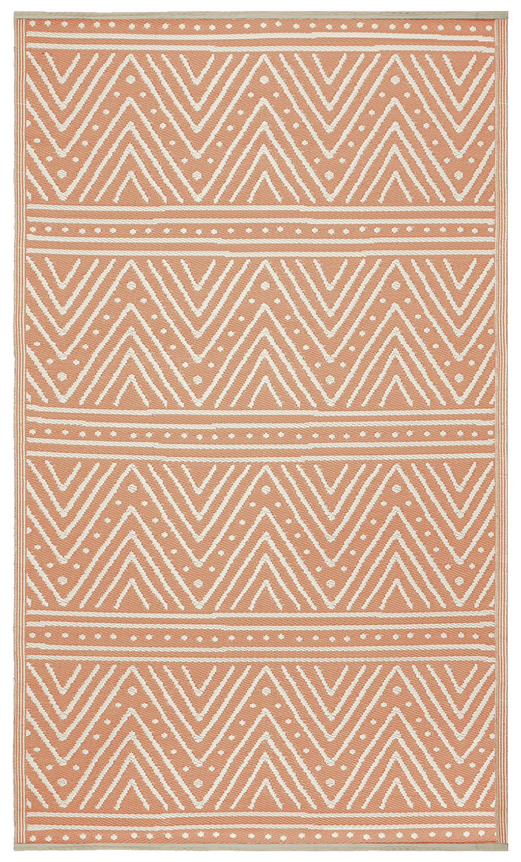 Patan Coral Outdoor Rug | Warm Chevron Pattern Design