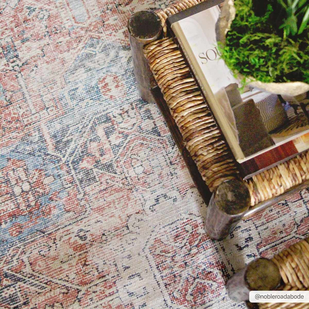 Rosman Distressed Washable Area Rug | Vintage Bohemian Rug – Boutique Rugs