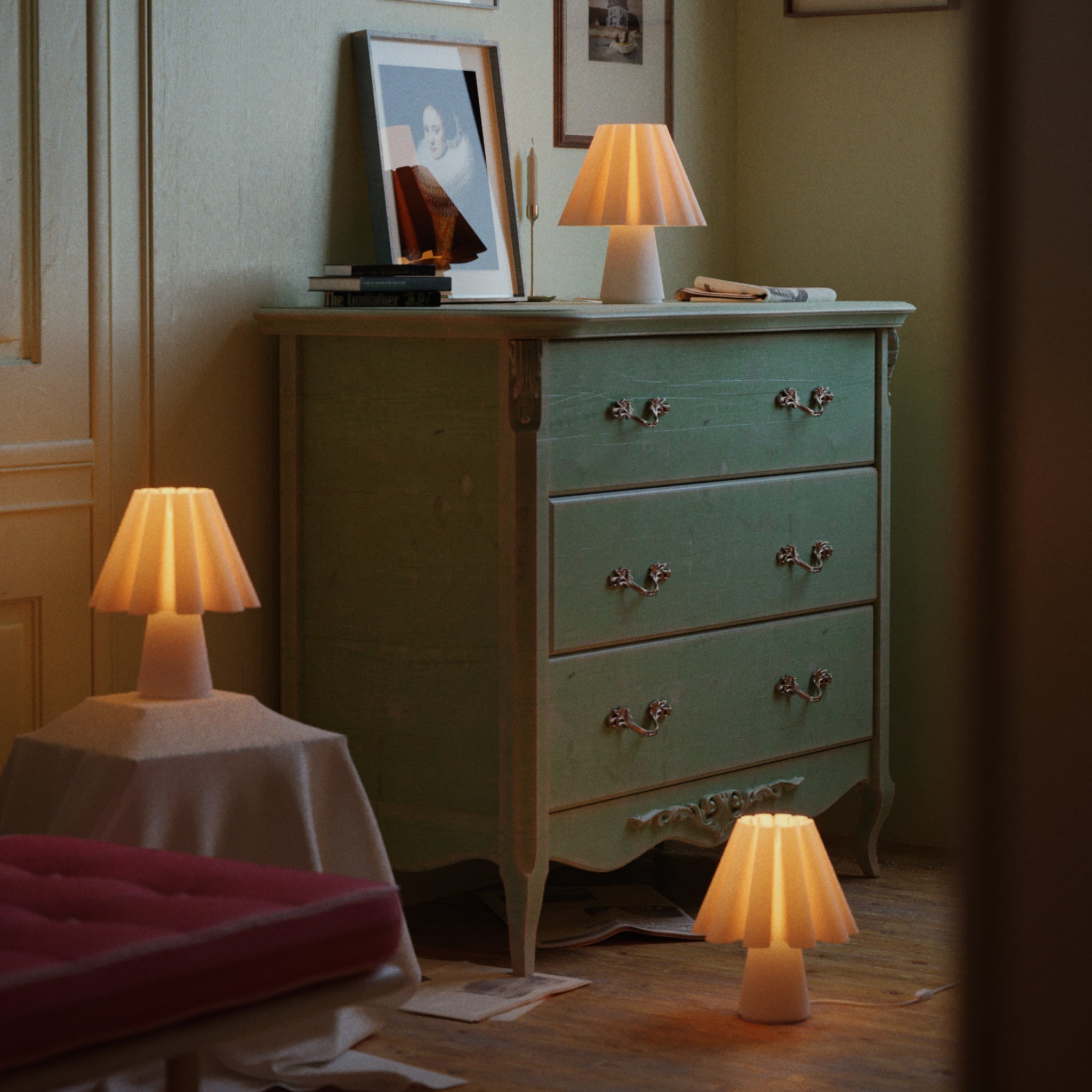 Ruff Lamp | 3D Printed Baroque-Inspired Designer Table Lamp – Mina Wright x Wooj Design