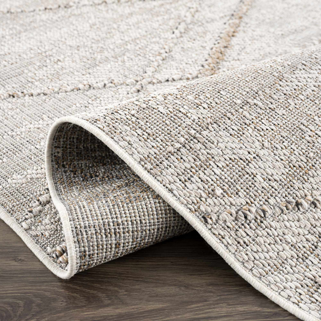 Baqer Bone & Tan Indoor/Outdoor Area Rug | Crosshatch Design