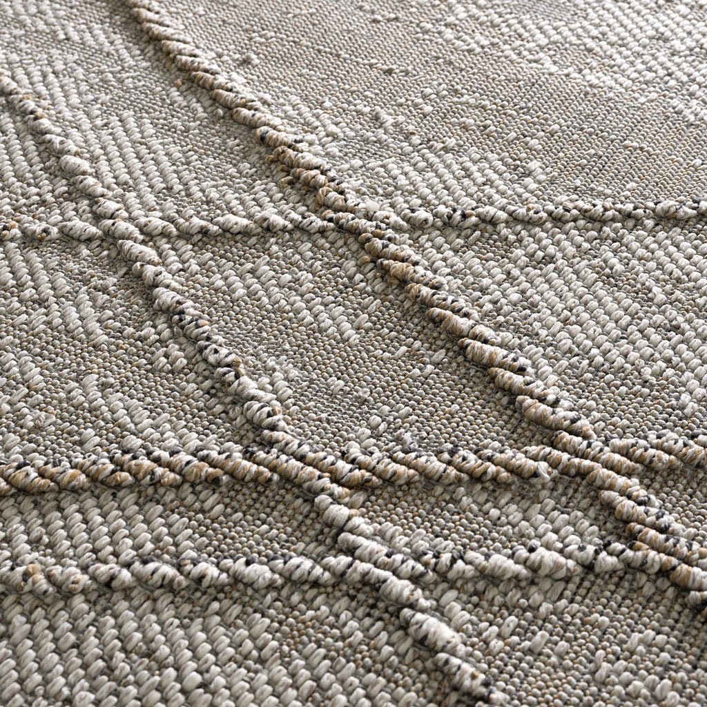 Baqer Bone & Tan Indoor/Outdoor Area Rug | Crosshatch Design