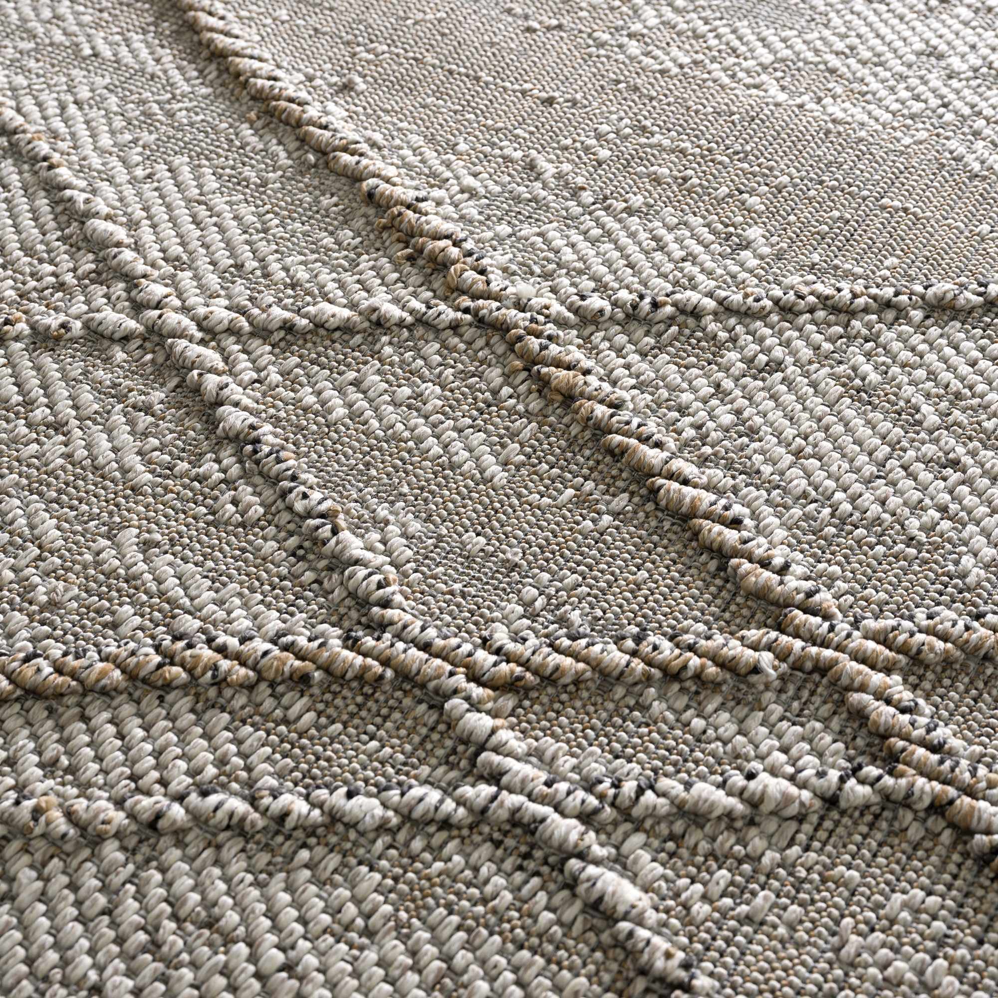 Baqer Bone & Tan Indoor/Outdoor Area Rug | Crosshatch Design