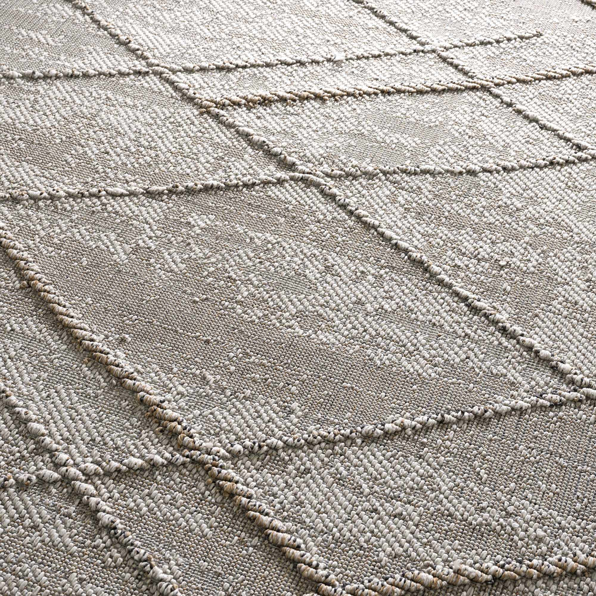 Baqer Bone & Tan Indoor/Outdoor Area Rug | Crosshatch Design