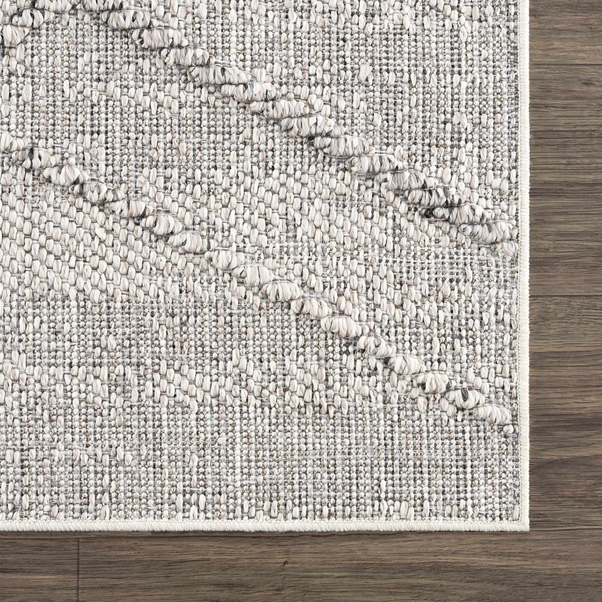 Baqer Bone & Taupe Indoor/Outdoor Area Rug | Crosshatch Design – Hauteloom