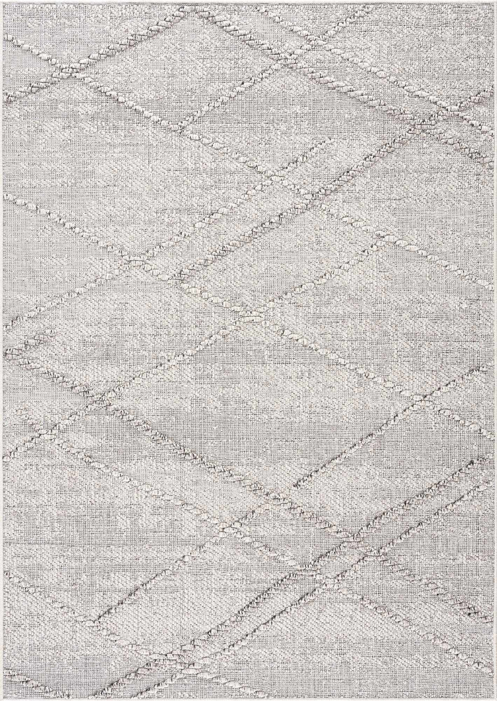 Baqer Bone & Taupe Indoor/Outdoor Area Rug | Crosshatch Design – Hauteloom