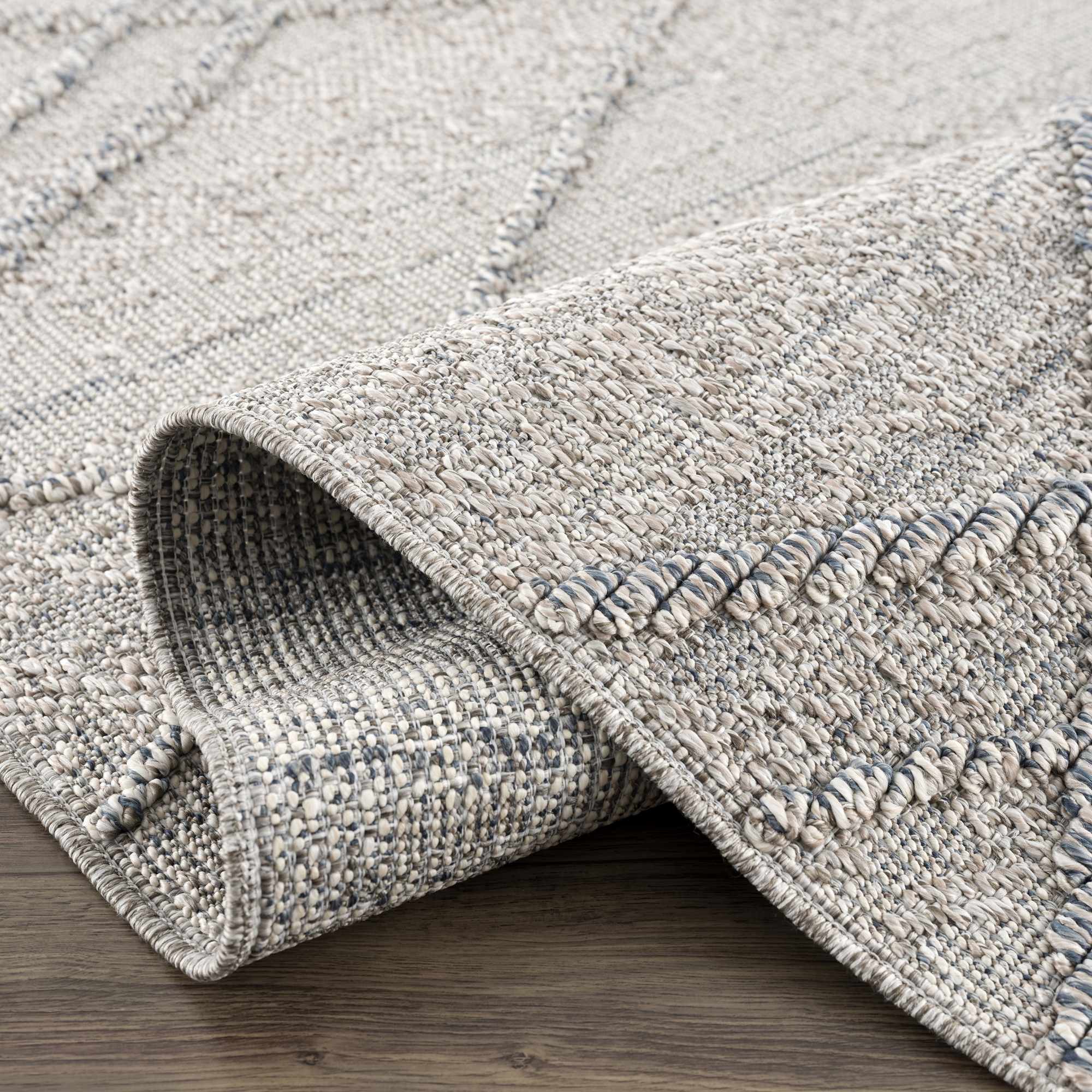 Baqer Taupe & Gray Indoor/Outdoor Area Rug | Crosshatch Design