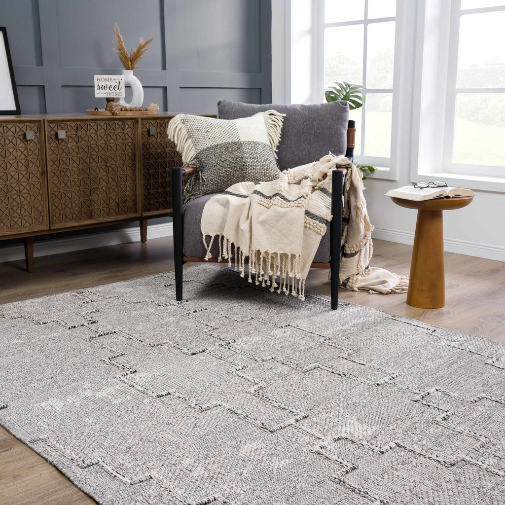 Butch Gray Area Rug | Aztec-Inspired Design