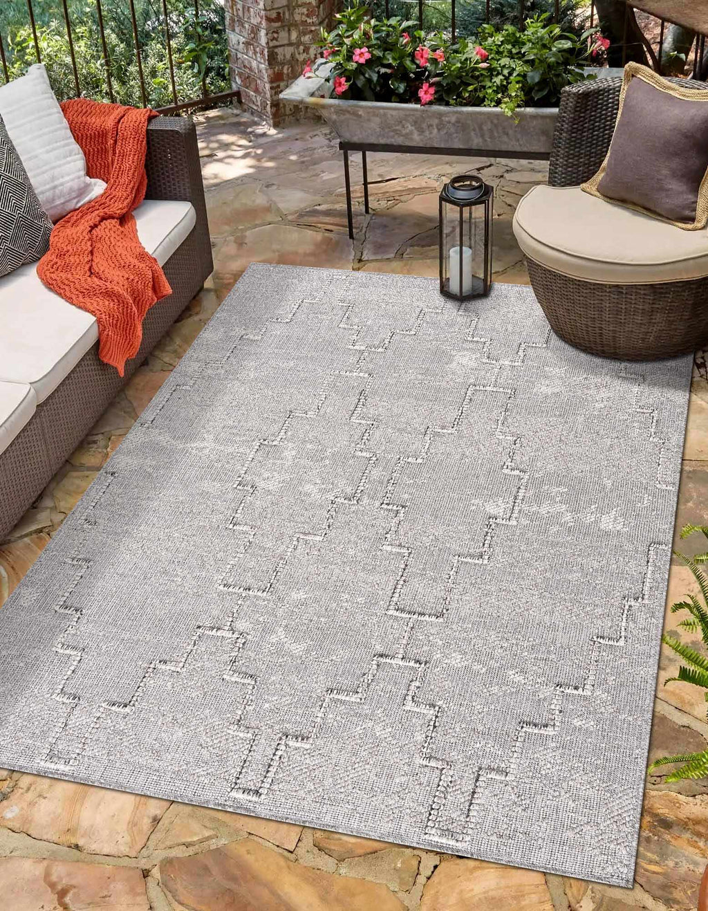Butch Gray Area Rug | Aztec-Inspired Design