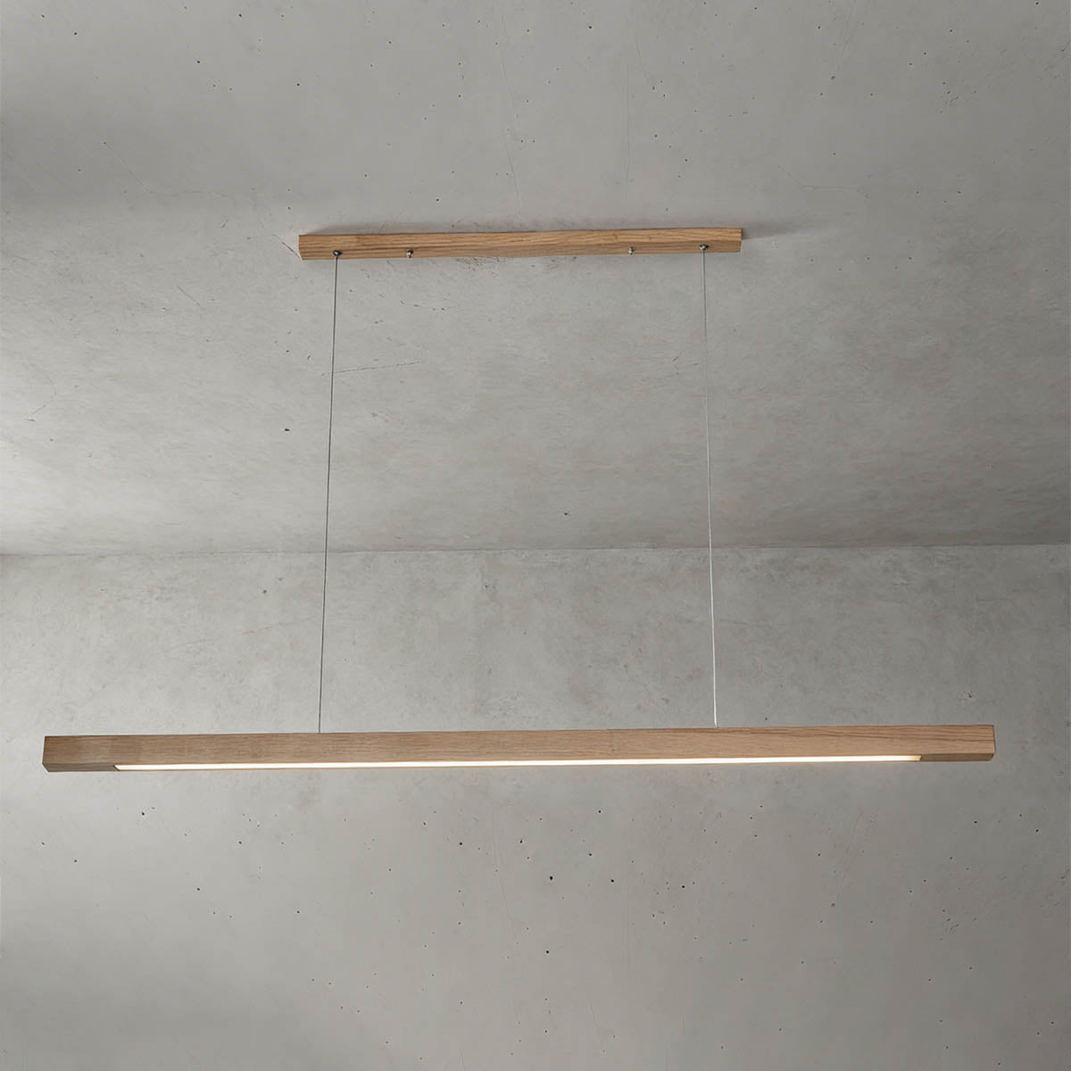 Saviro Linear Wood Pendant Light | LED Bar Island Hanging Lamp