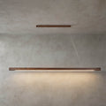 Saviro Linear Wood Pendant Light | LED Bar Island Hanging Lamp