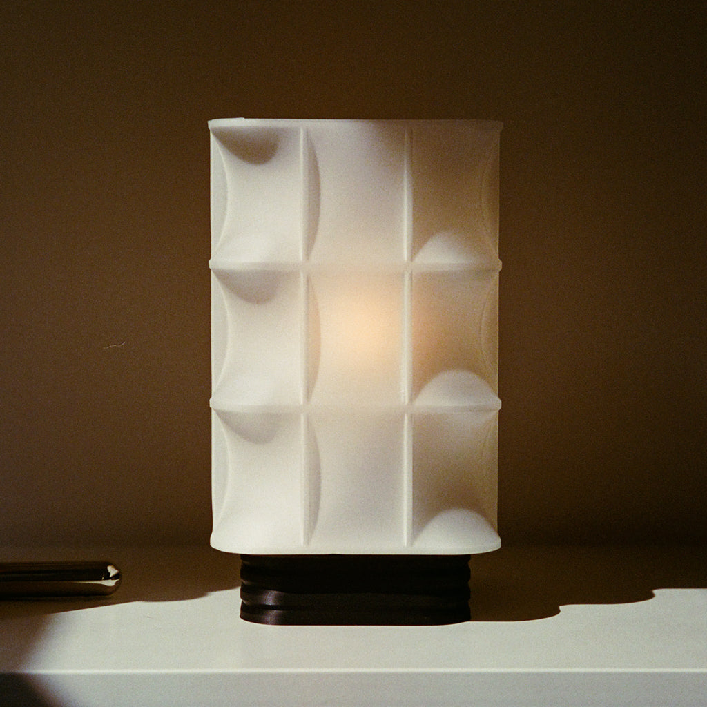 Scaffold Lamp | 3D Printed Grid Cage Table Lamp – Nigh Collective x Wooj Design