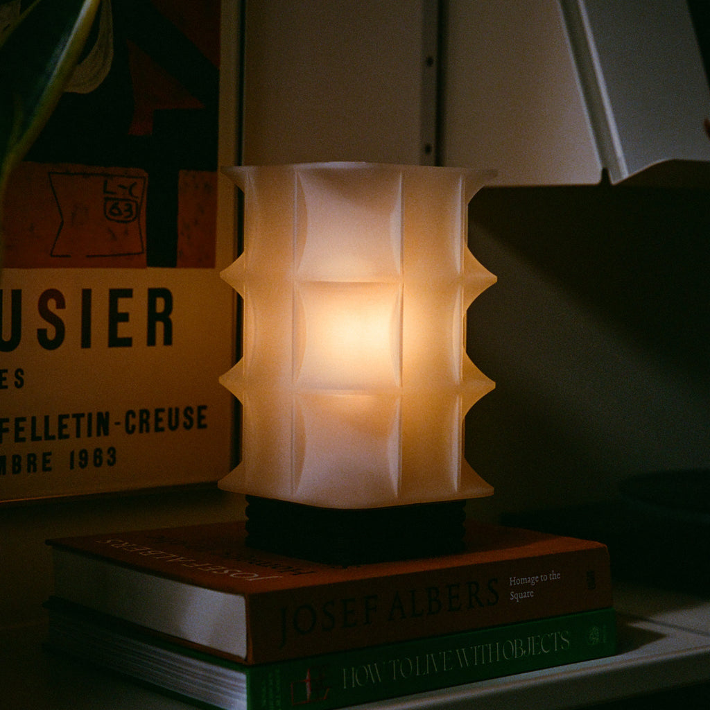 Scaffold Lamp | 3D Printed Grid Cage Table Lamp – Nigh Collective x Wooj Design