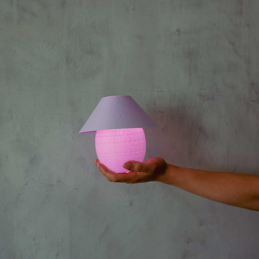 Scoop Lamp | 3D Printed Ceramic-Inspired Designer Table Lamp – Analuisa Corrigan x Wooj Design
