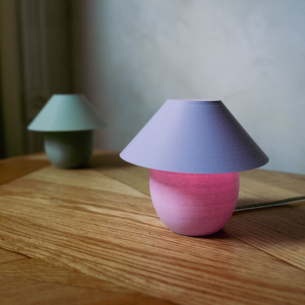 Scoop Lamp | 3D Printed Ceramic-Inspired Designer Table Lamp – Analuisa Corrigan x Wooj Design