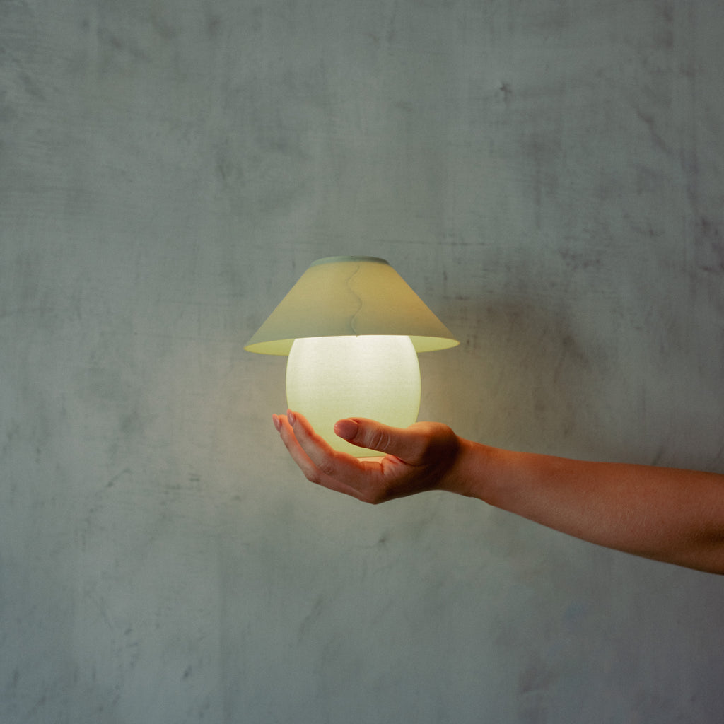 Scoop Lamp | 3D Printed Ceramic-Inspired Designer Table Lamp – Analuisa Corrigan x Wooj Design