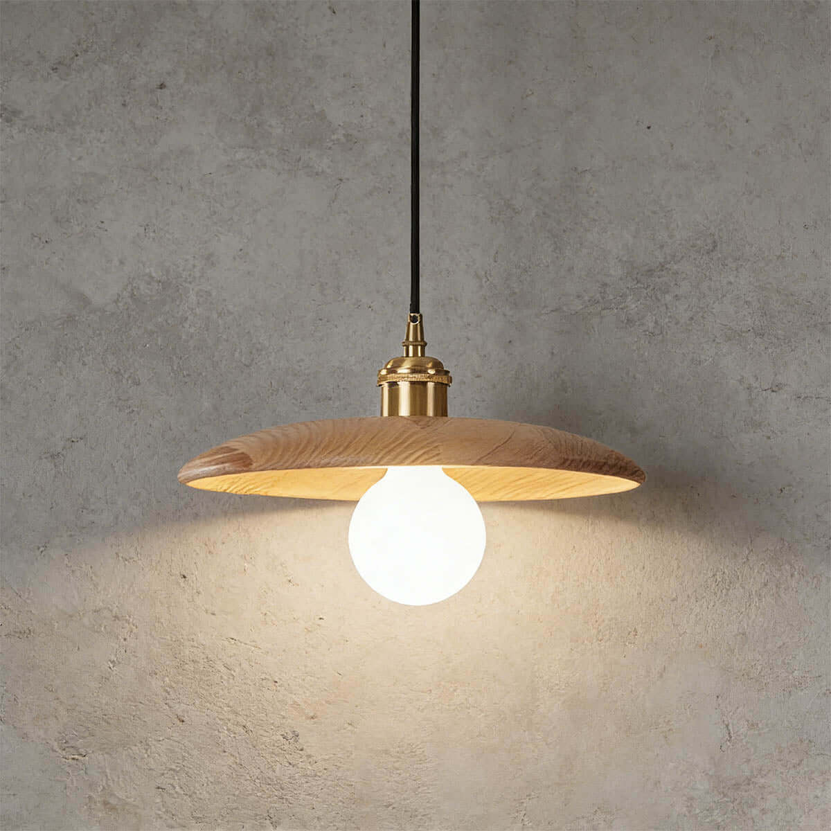 Serilo Wood Disc Pendant Light | Boho Multi-Size Hanging Lamp