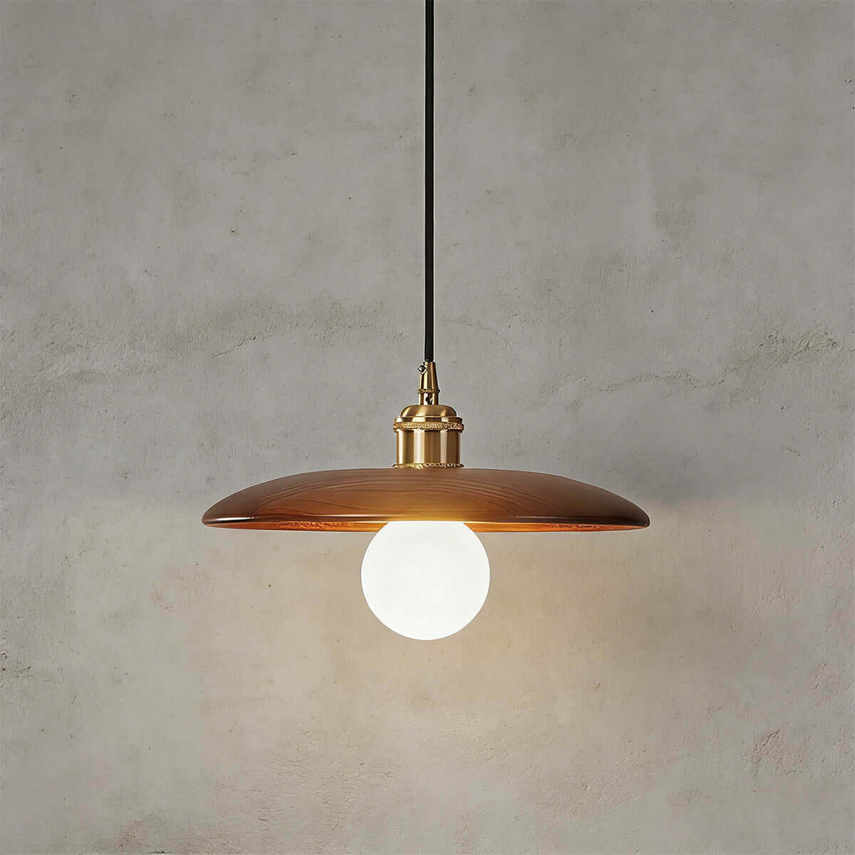 Serilo Wood Disc Pendant Light | Boho Multi-Size Hanging Lamp