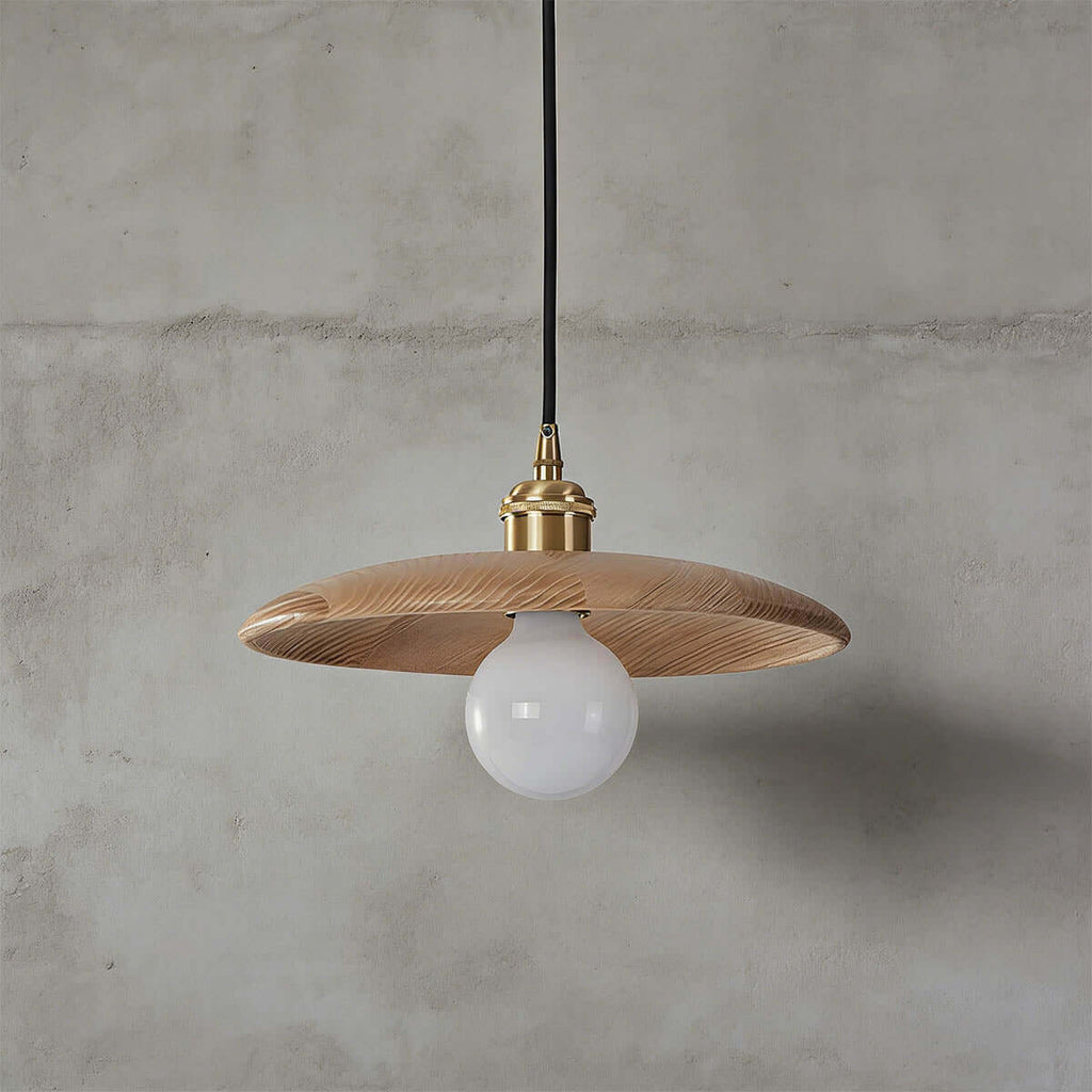 Serilo Wood Disc Pendant Light | Boho Multi-Size Hanging Lamp