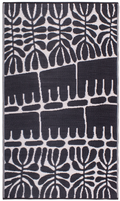 Serowe Black & White Outdoor Rug | Tribal Double-Sided Design