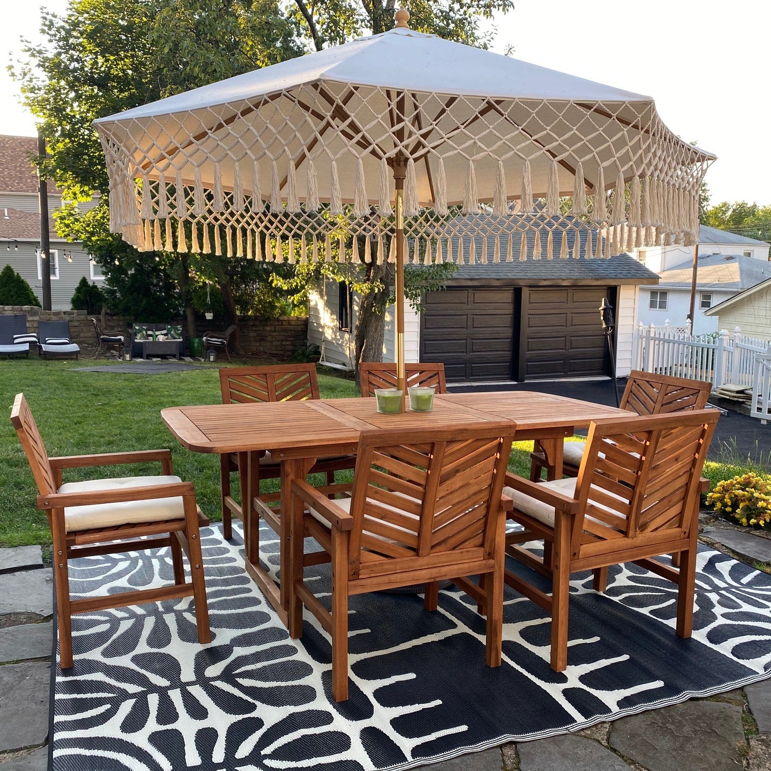 Serowe Black & White Outdoor Rug | Tribal Double-Sided Design