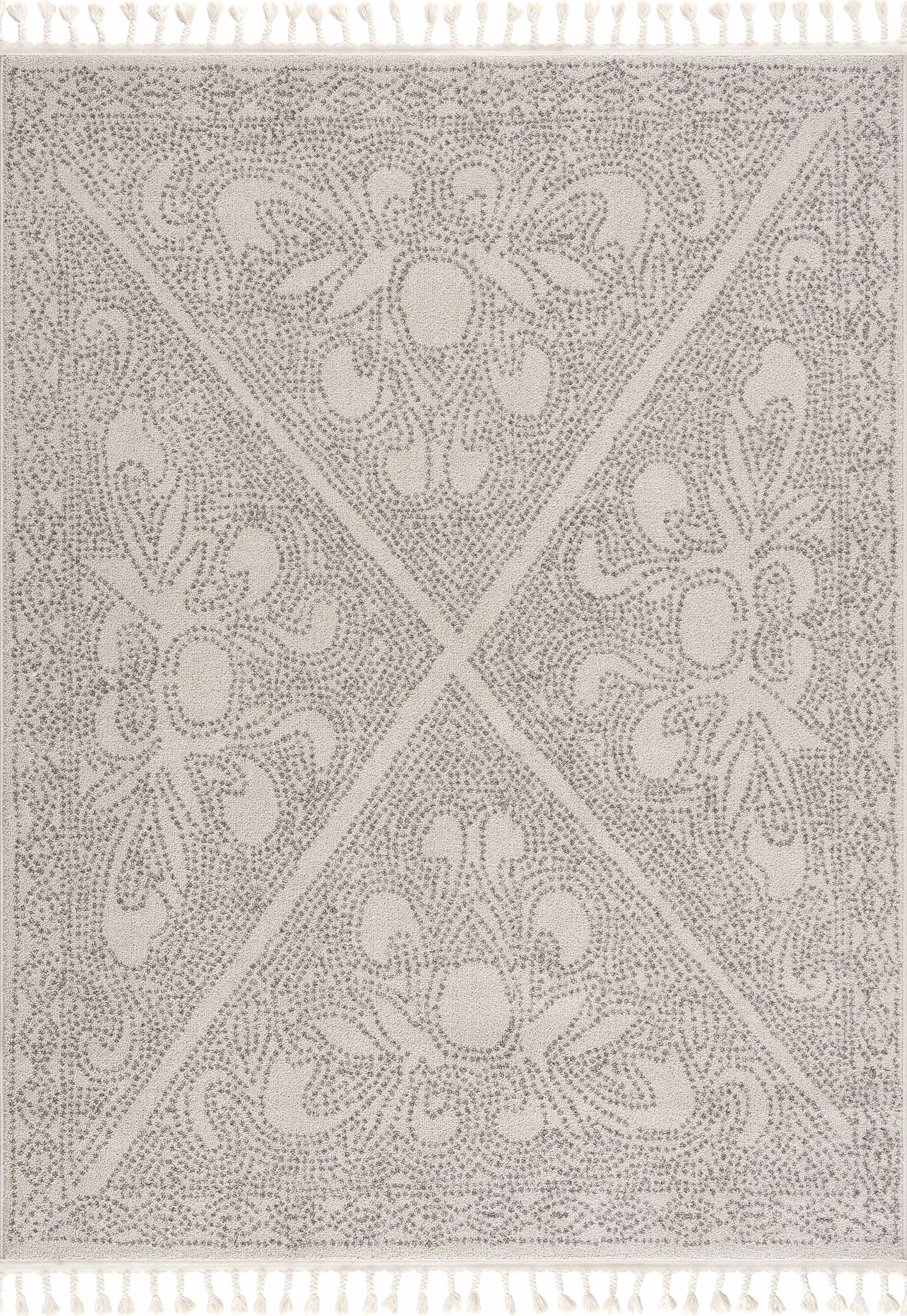 Birdwood Cream & Brown Area Rug | Dot & Floral Pattern Design – Hauteloom