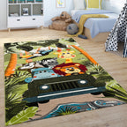 Jeep, Lion & Hippo Adventure Rug