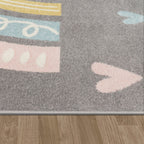 Rainbow & Hearts Grey Design