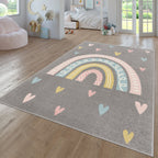 Rainbow & Hearts Grey Design