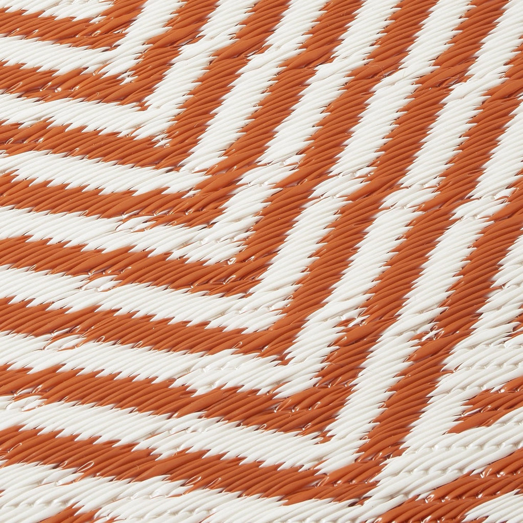 Tokyo Burnt Orange Outdoor Rug | Stripe-on-Stripe Double-Sided Design