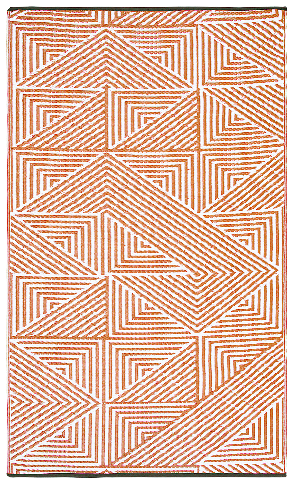 Tokyo Burnt Orange Outdoor Rug | Stripe-on-Stripe Double-Sided Design