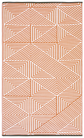 Tokyo Burnt Orange Outdoor Rug | Stripe-on-Stripe Double-Sided Design