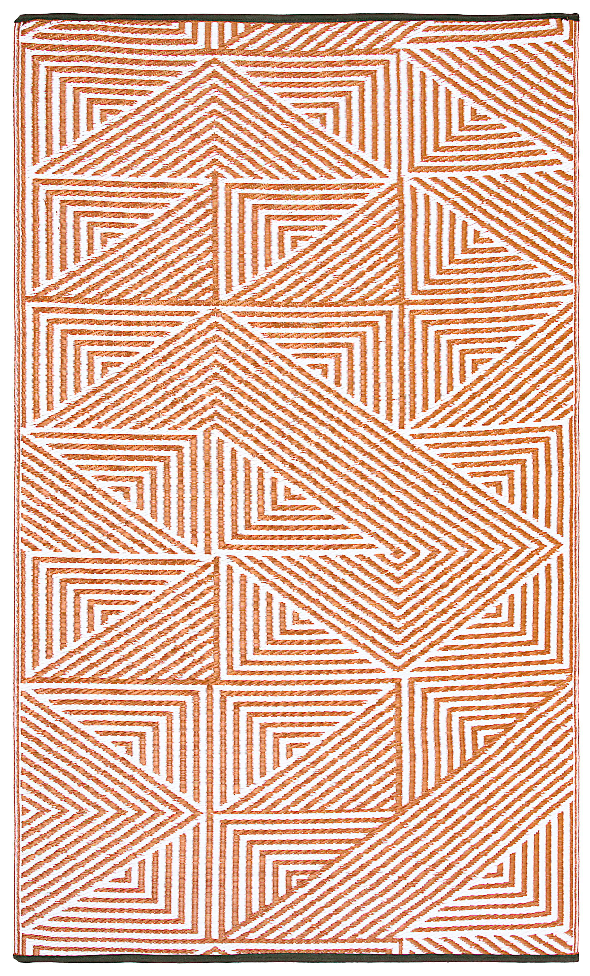 Tokyo Burnt Orange Outdoor Rug | Stripe-on-Stripe Double-Sided Design