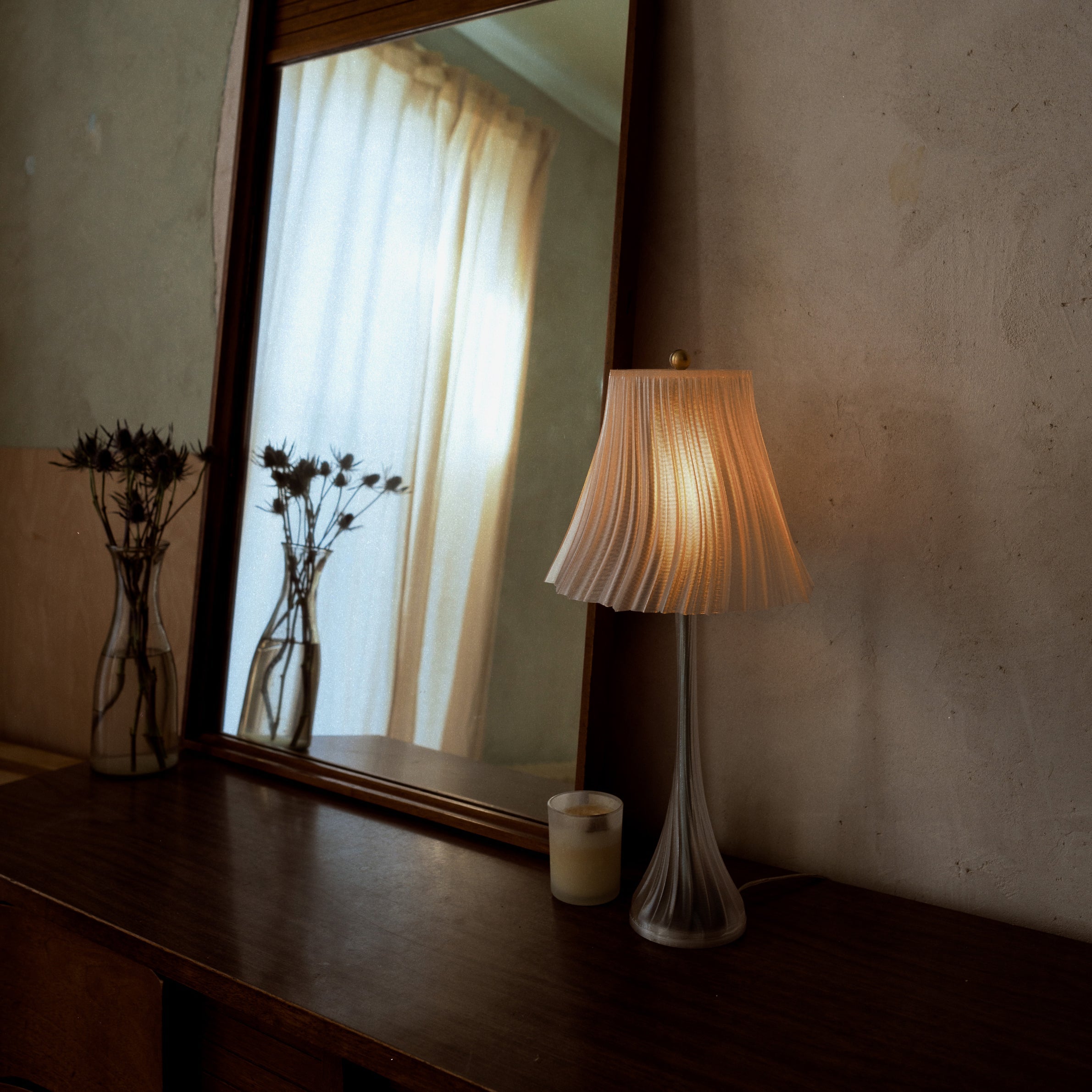 Pleat Lamp | Sculptural Pleated Table Lamp – Wooj Design