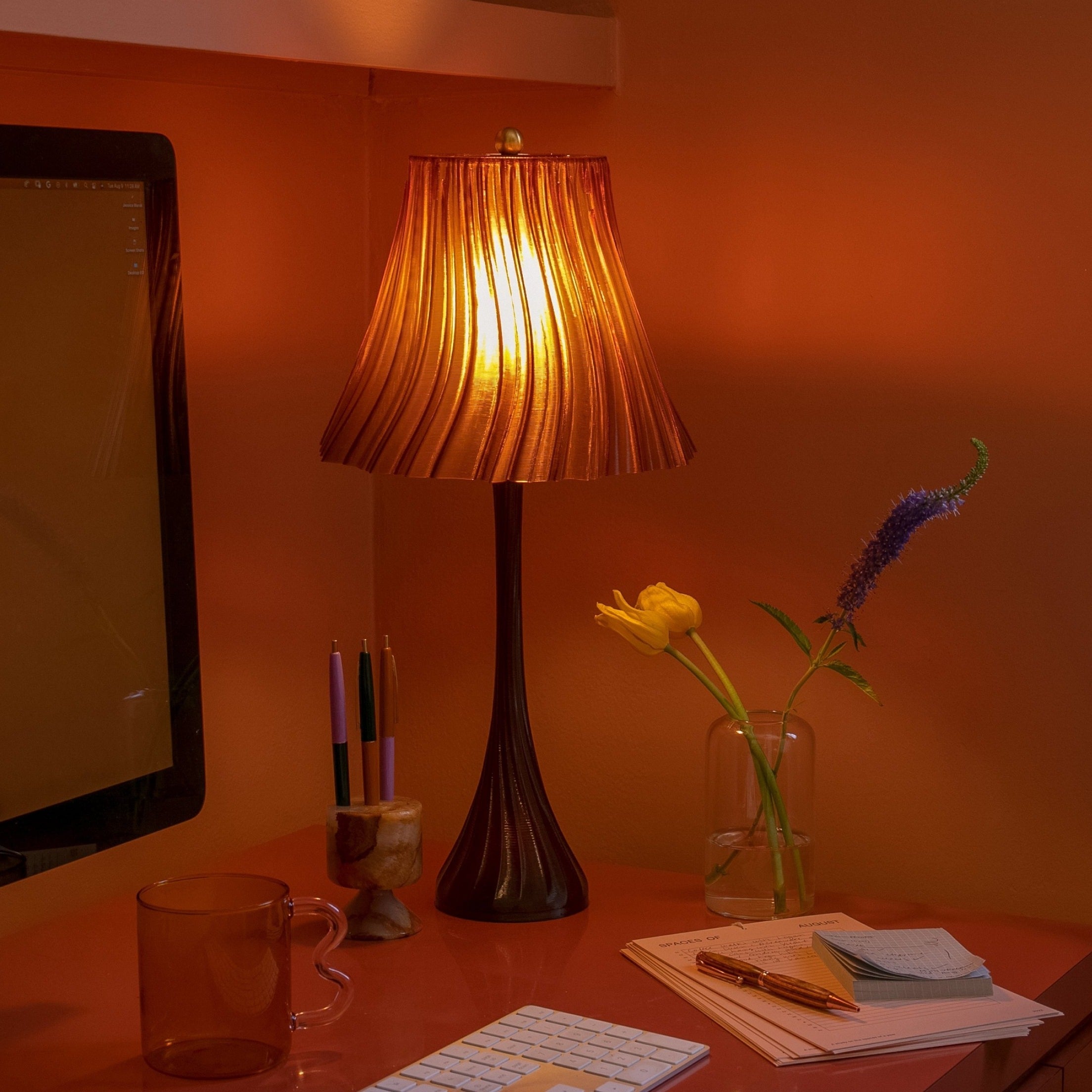 Pleat Lamp | Sculptural Pleated Table Lamp – Wooj Design